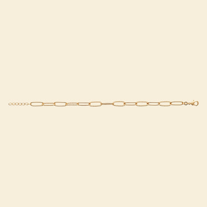 Bracelet plaqué or - maillons fantaisie 