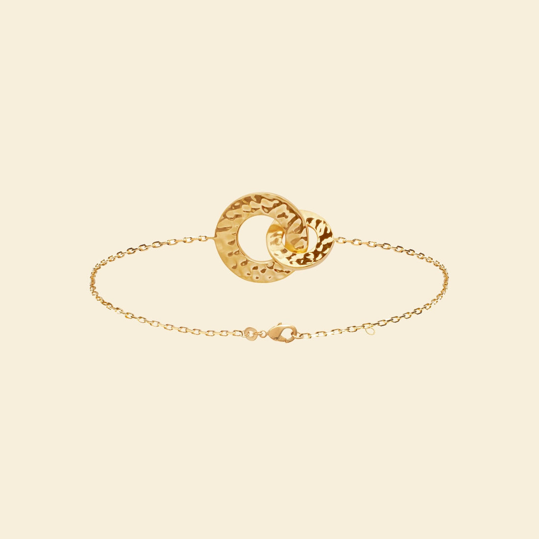 Bracelet plaqué or martelé 
