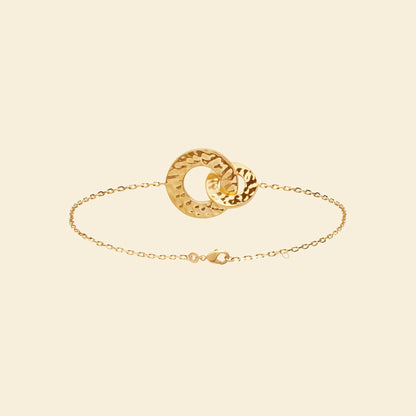 Bracelet plaqué or martelé 
