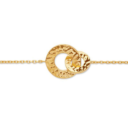Bracelet plaqué or martelé 