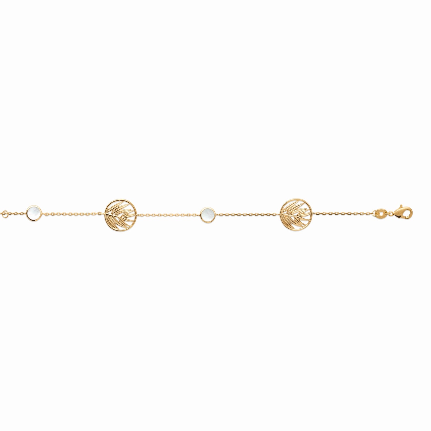 Bracelet plaqué or &amp; nacre naturelle 
