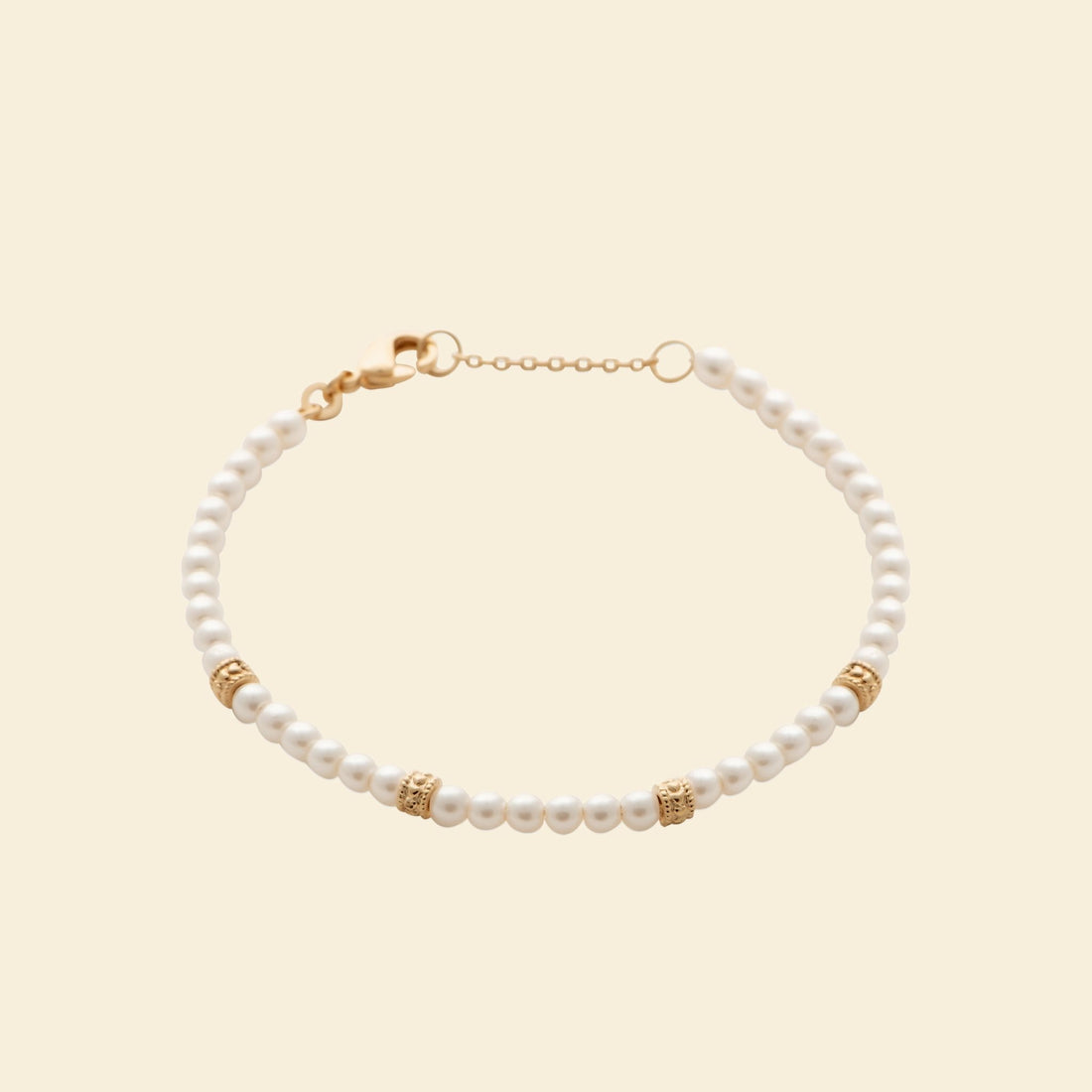 Bracelet plaqué or &amp; perles 