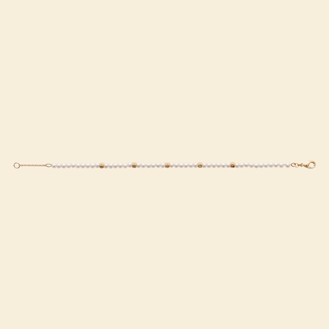 Bracelet plaqué or &amp; perles 