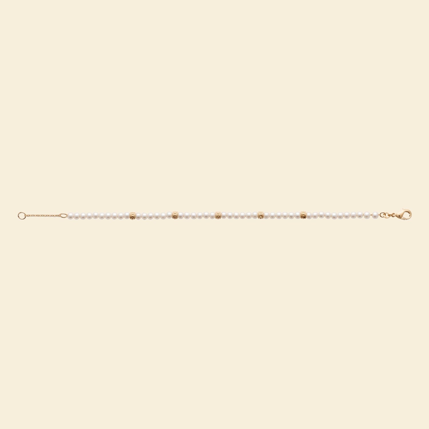 Bracelet plaqué or &amp; perles 