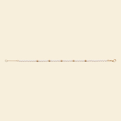 Bracelet plaqué or &amp; perles 