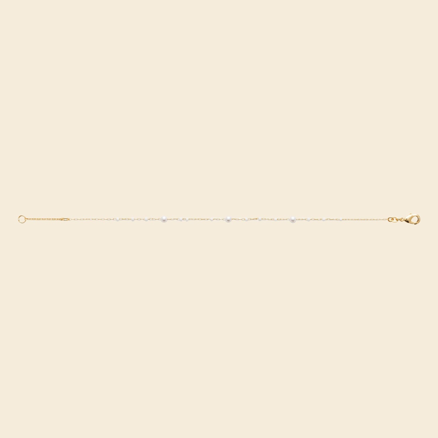 Bracelet plaqué or - perles fines 