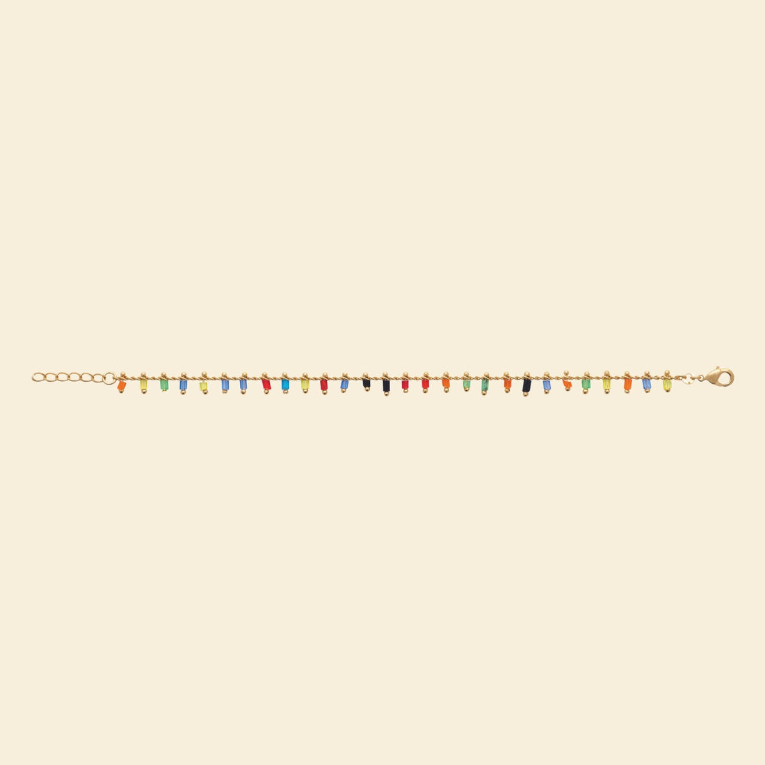 Bracelet plaqué or perles - multicolores 