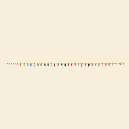 Bracelet plaqué or perles - multicolores 