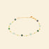 Bracelet plaqué or - perles vertes 
