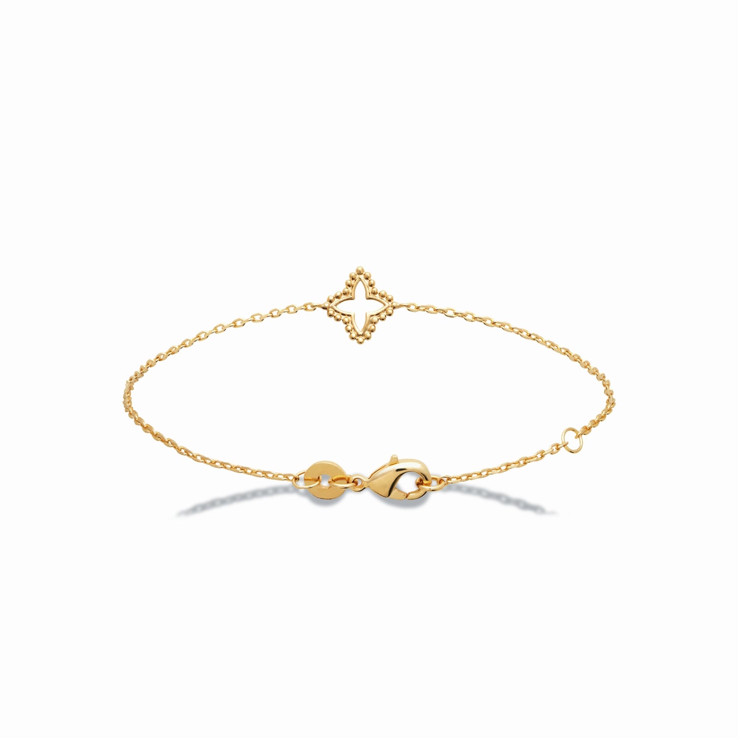 Bracelet plaqué or - trèfle ajouré 