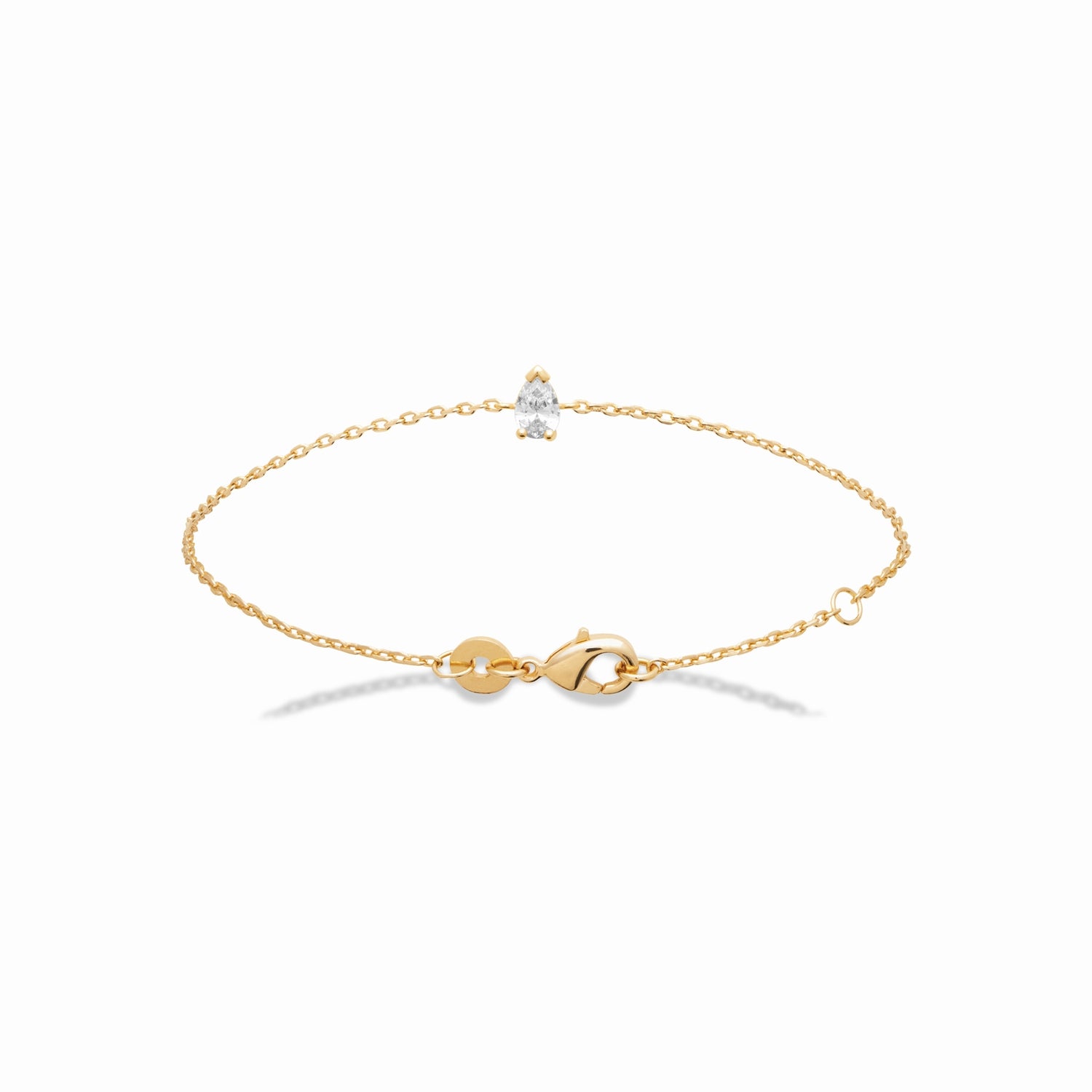 Bracelet solitaire plaqué or 