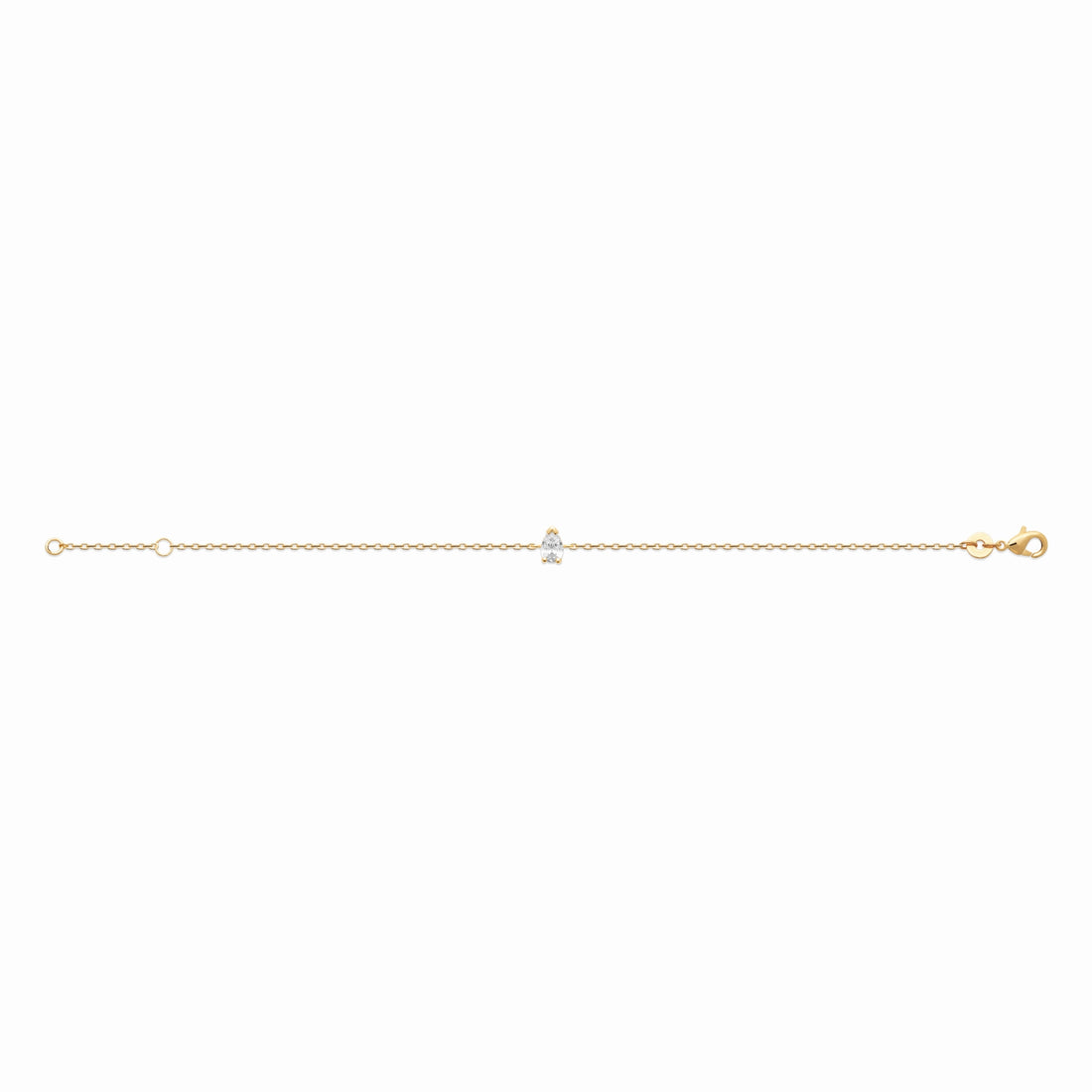 Bracelet solitaire plaqué or 