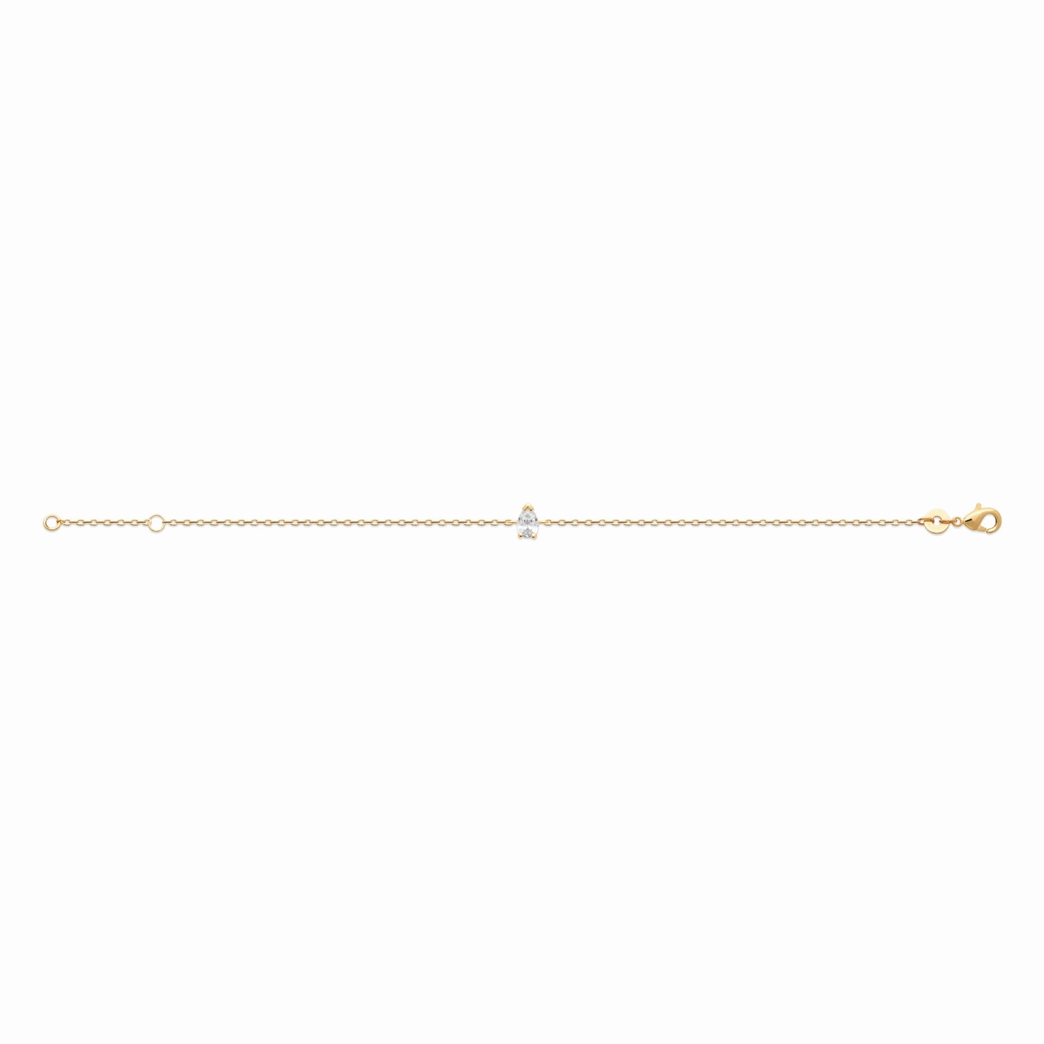Bracelet solitaire plaqué or 
