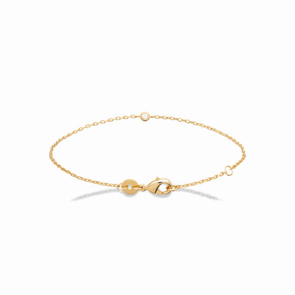 Bracelet solitaire plaqué or &amp; brillant 