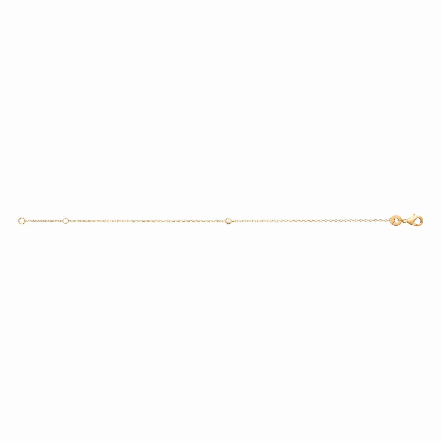 Bracelet solitaire plaqué or &amp; brillant 
