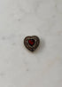 Broche coeur strass MARRON