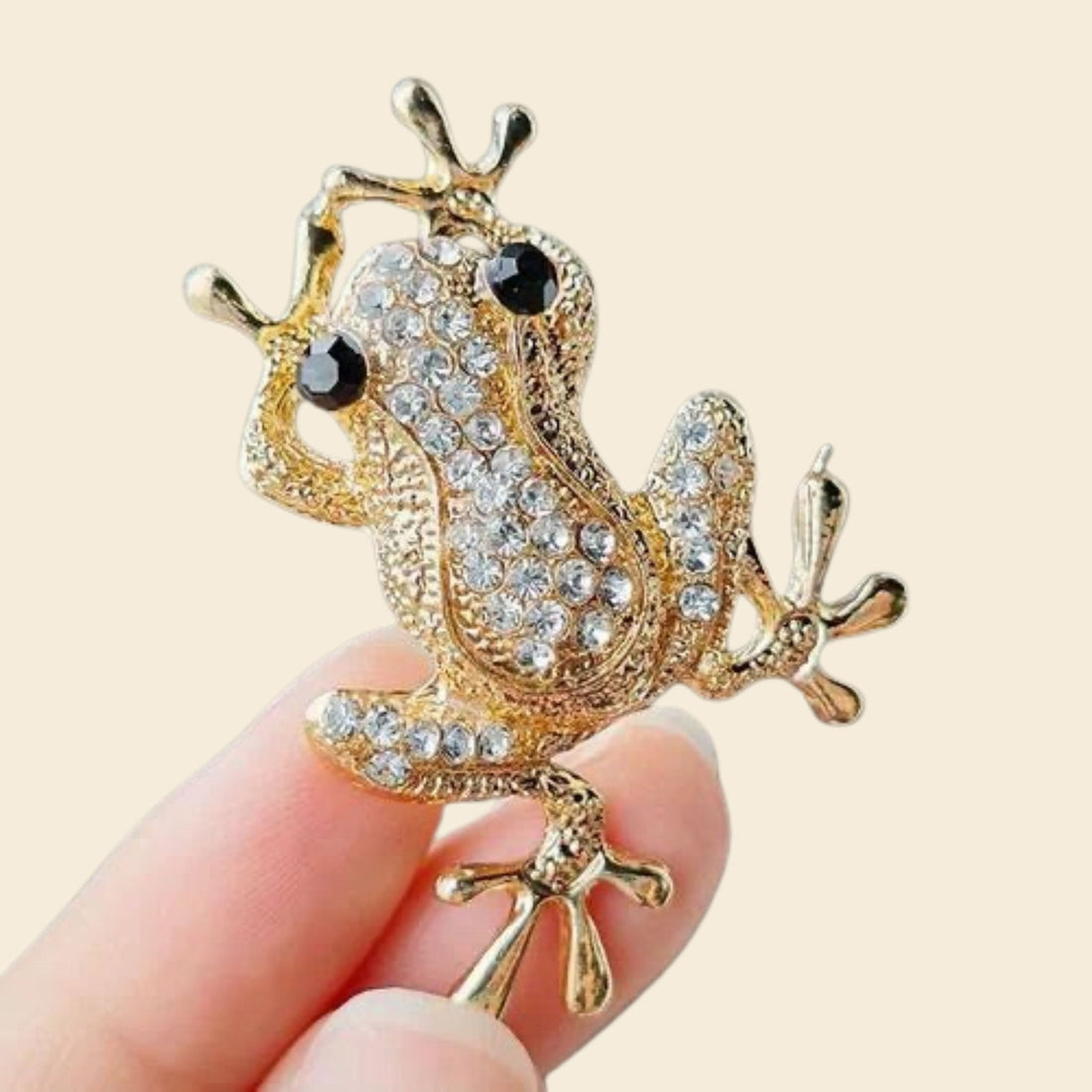 Broche grenouille dorée 