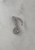 Broche note argenté STRASS CRISTAL