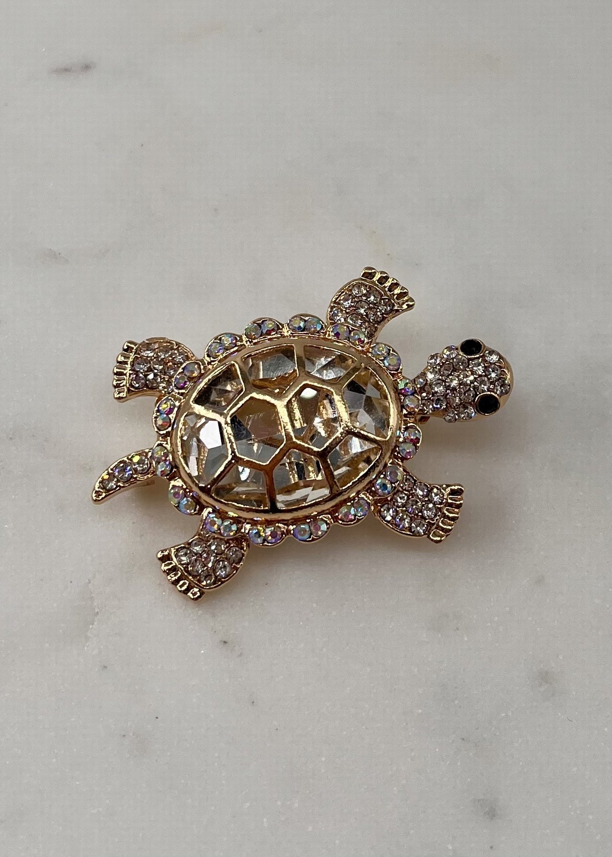 Broche tortue grd STRASS CRISTAL