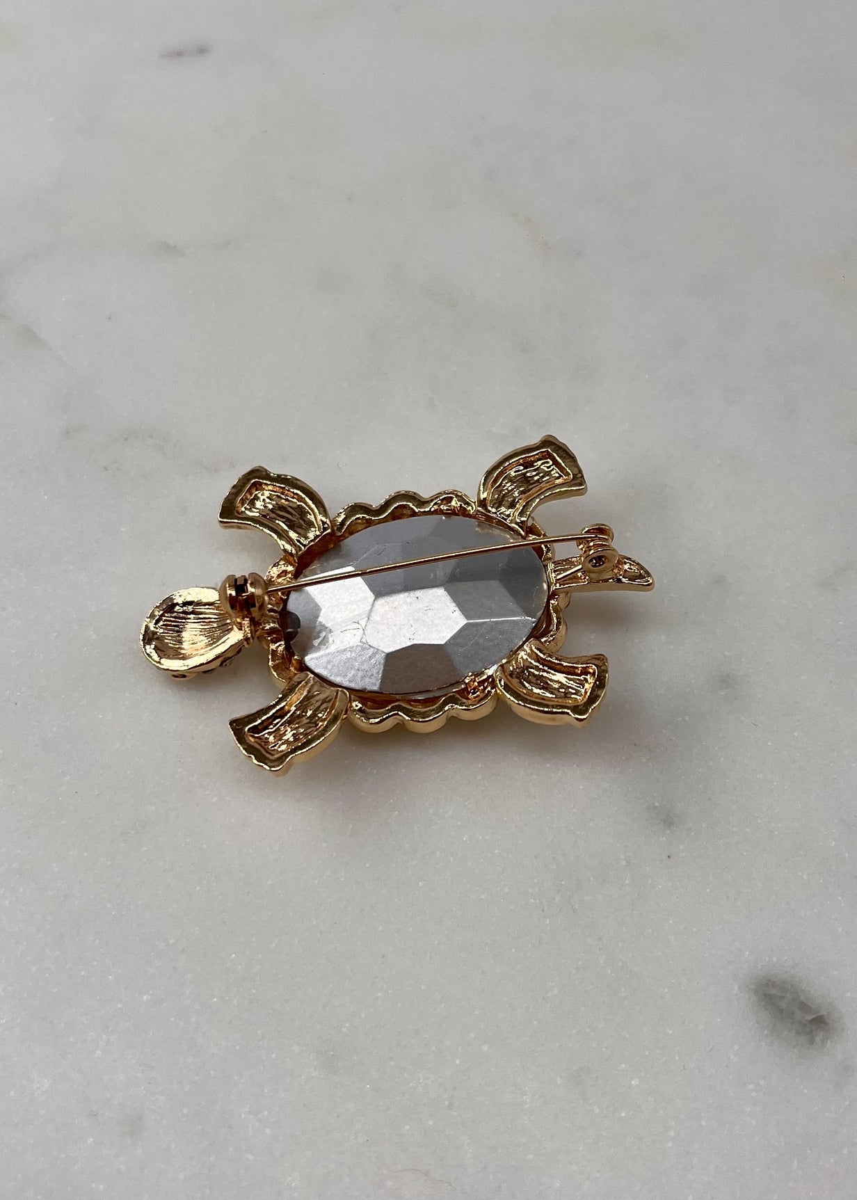 Broche tortue grd STRASS CRISTAL