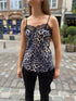 Caraco léopard Gabrielle - décolleté dentelle LEOPARD MARINE