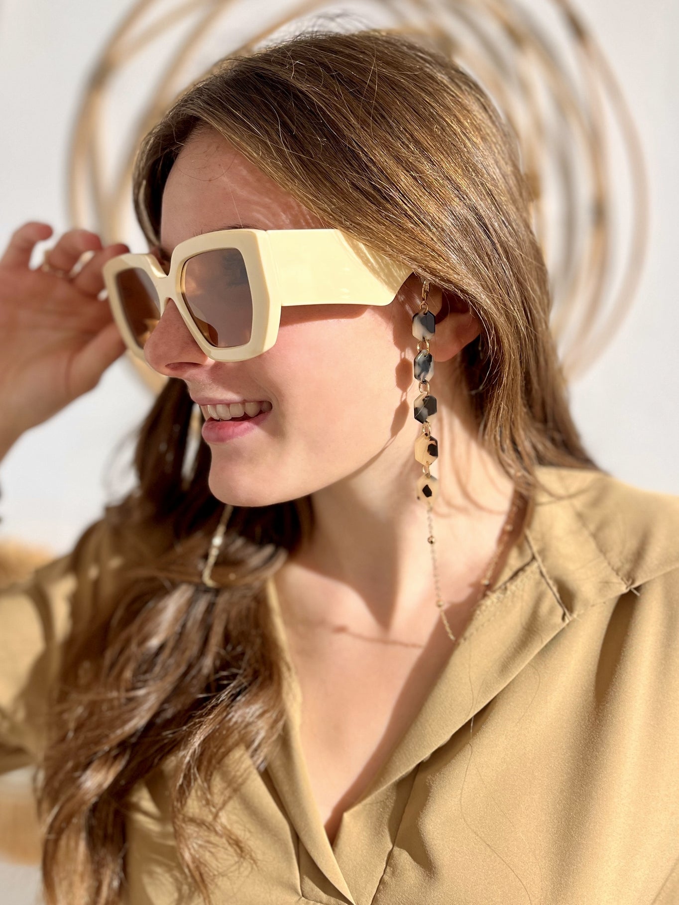Chaîne de lunettes tortue ECAILLE TAUPE