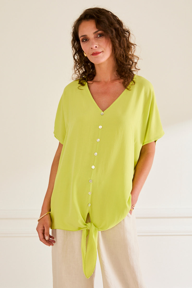 Chemise à nouer en viscose Sophie POMME