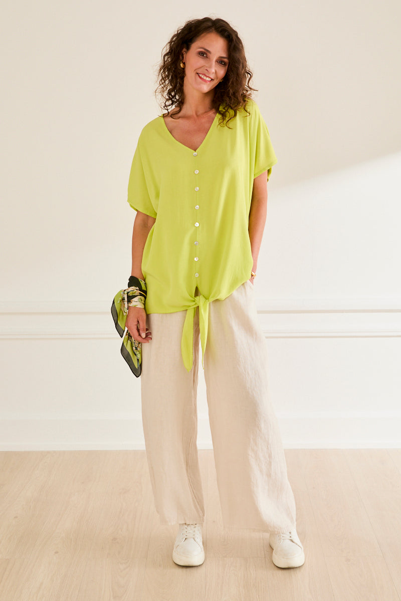 Chemise à nouer en viscose Sophie POMME