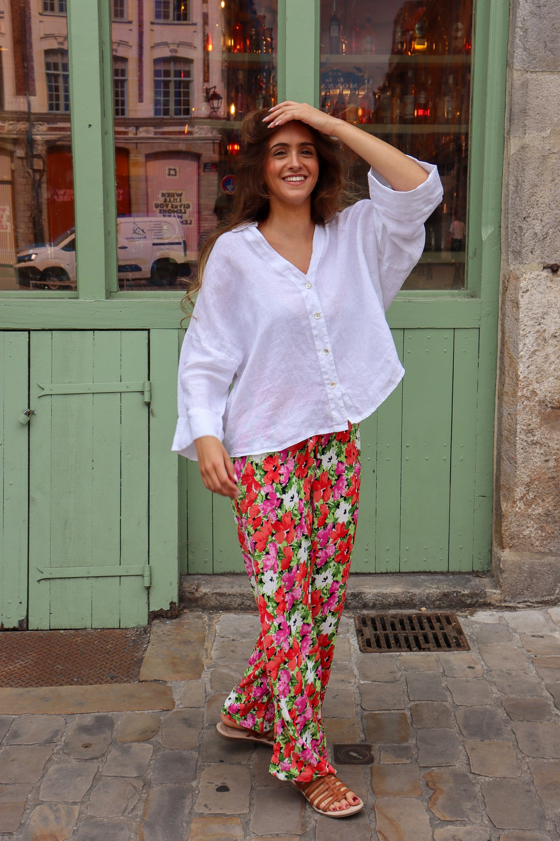 Chemise en lin Noémie - coupe ample BLANC