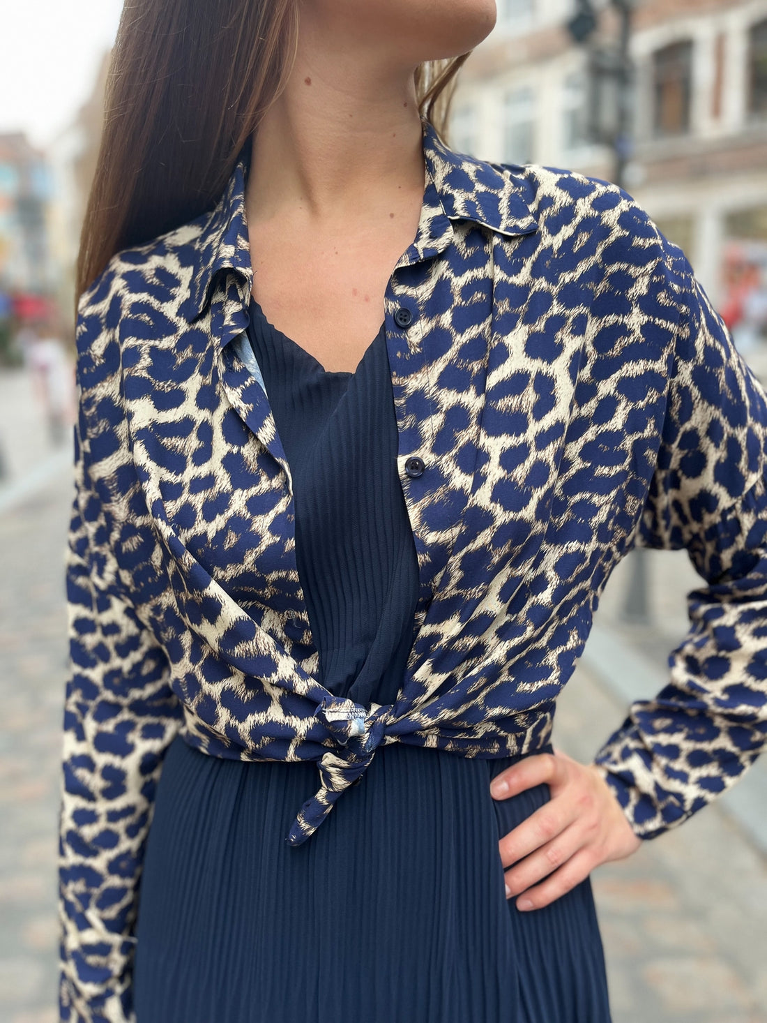 Chemise gabrielle LEOPARD BLEU