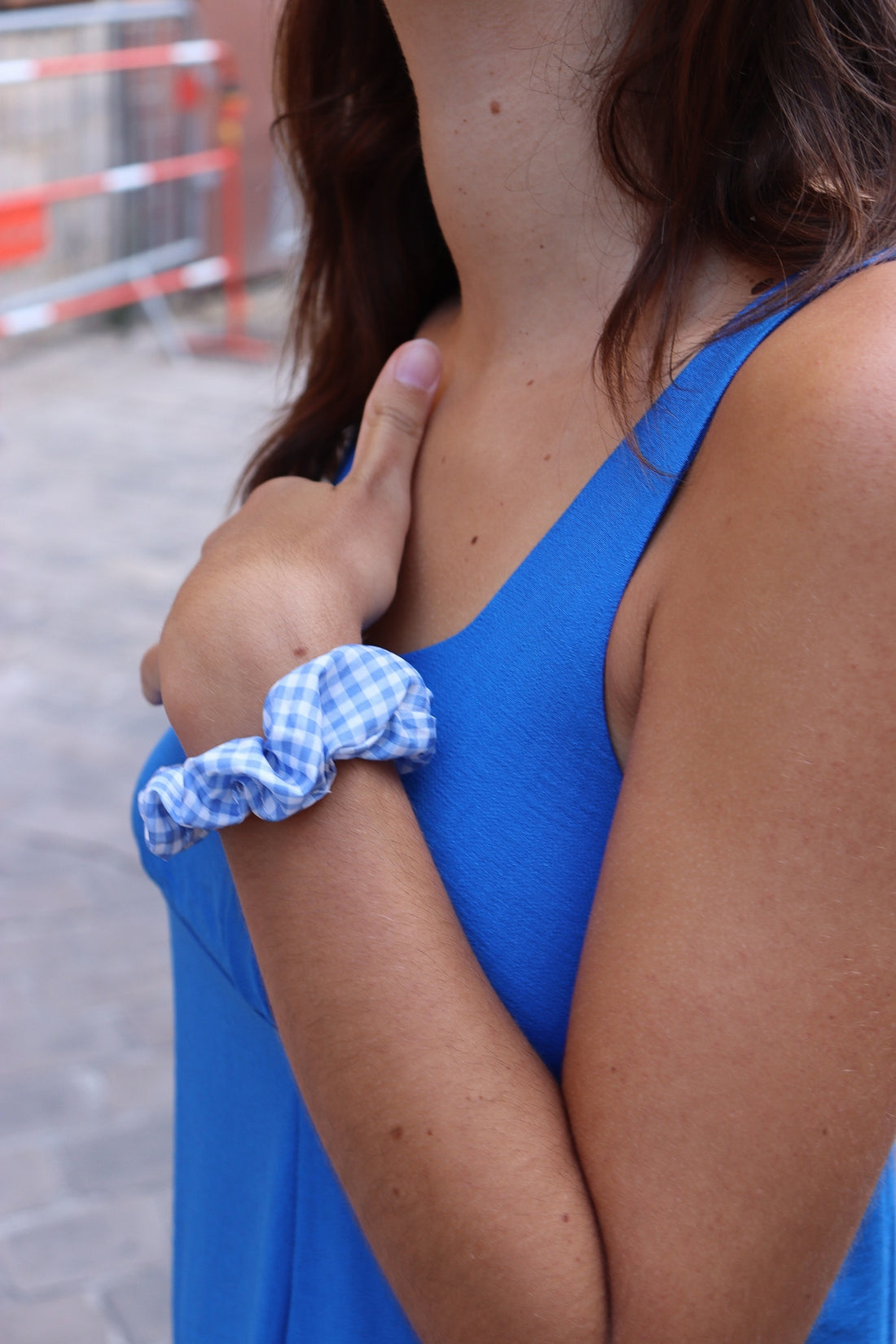Chouchou motif VICHY BLEU