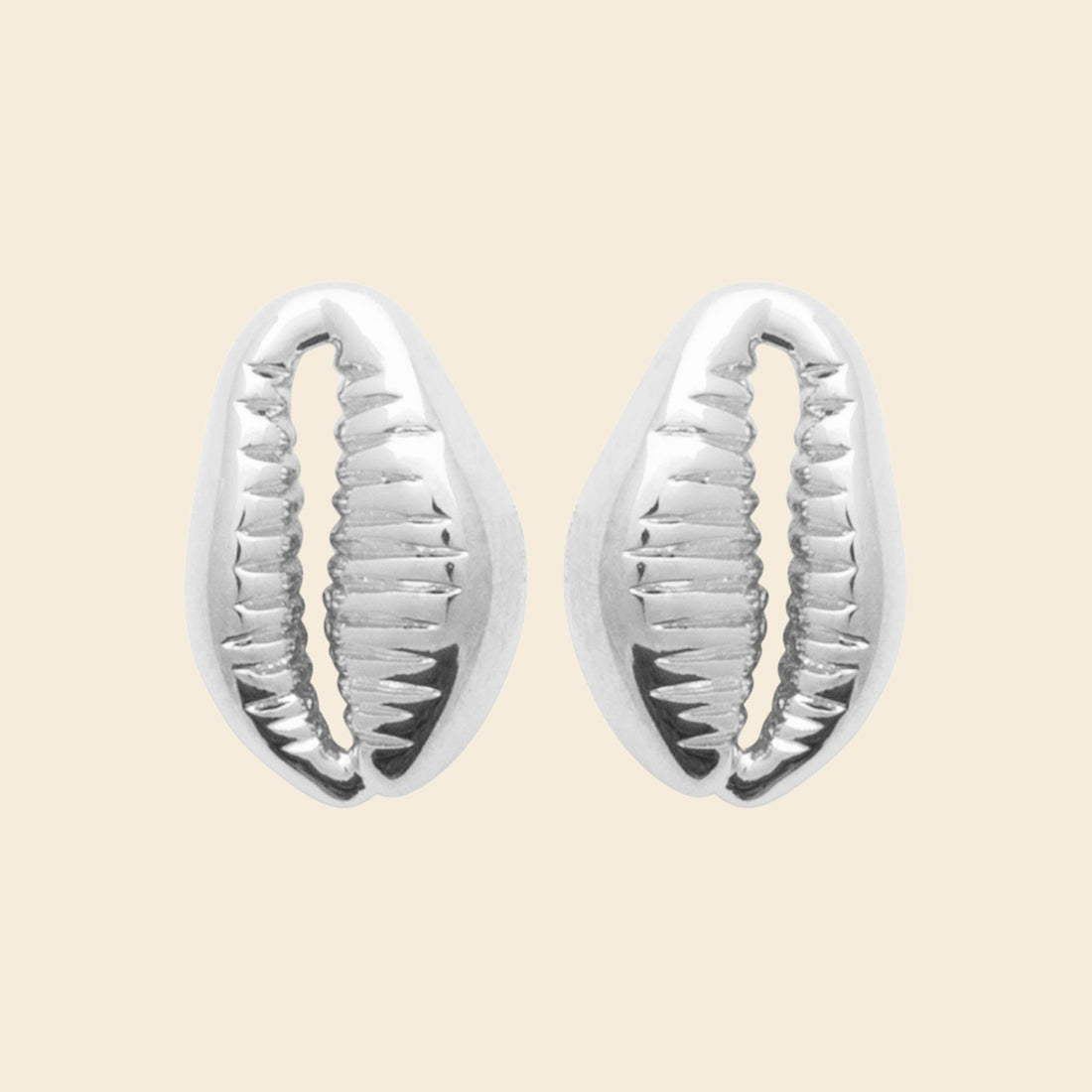 Clous cauri en argent rhodié