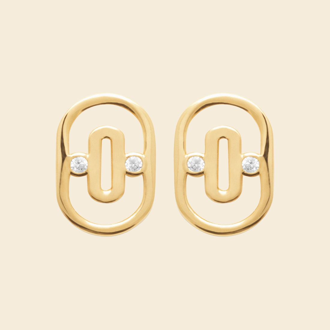 Clous modernes plaqué or - brillants 