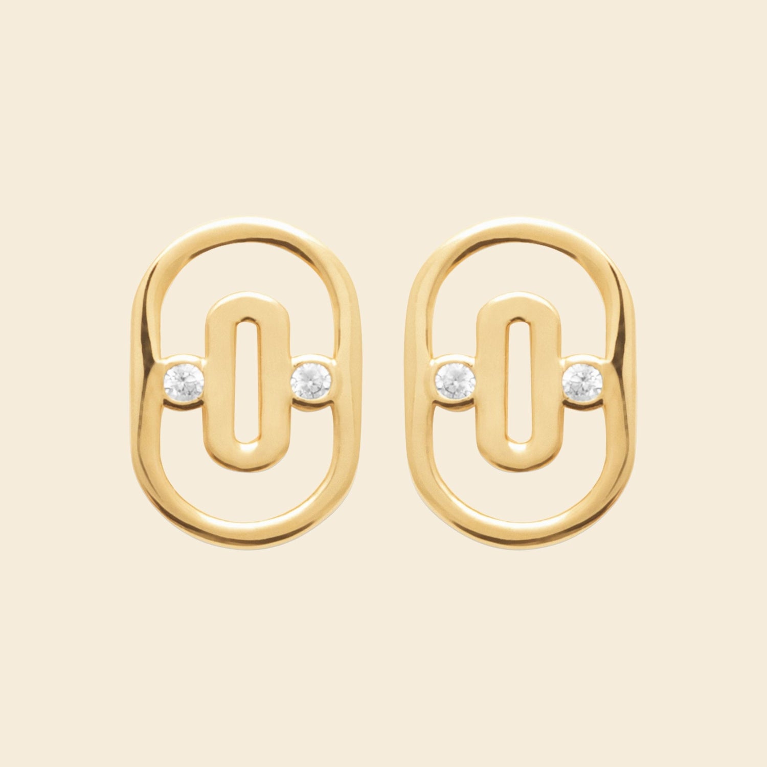 Clous modernes plaqué or - brillants 