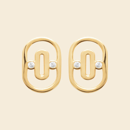 Clous modernes plaqué or - brillants 