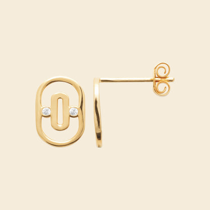 Clous modernes plaqué or - brillants 