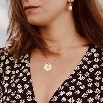 Collier acier dore agathe ORANGE