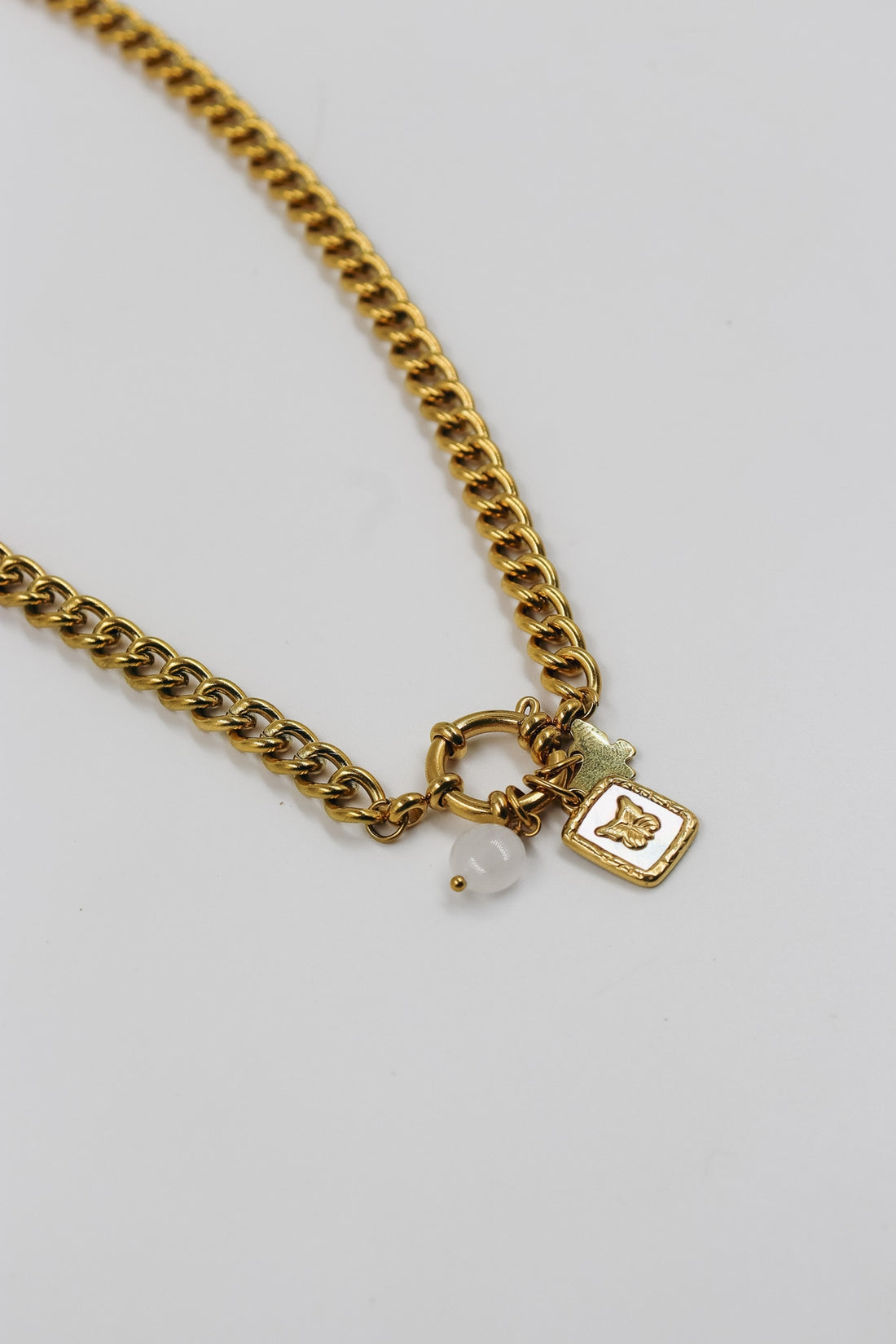 Collier acier doré Siméon - chaine épaisse 