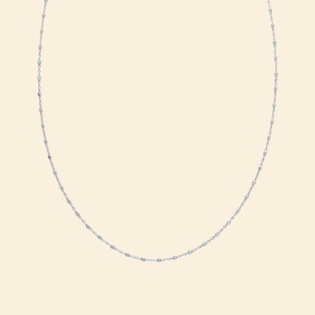 Collier argent - maille perlée 