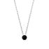 Collier argent rhodié & agate noire 