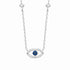 Collier argent rhodié - pierre bleue étincelante 