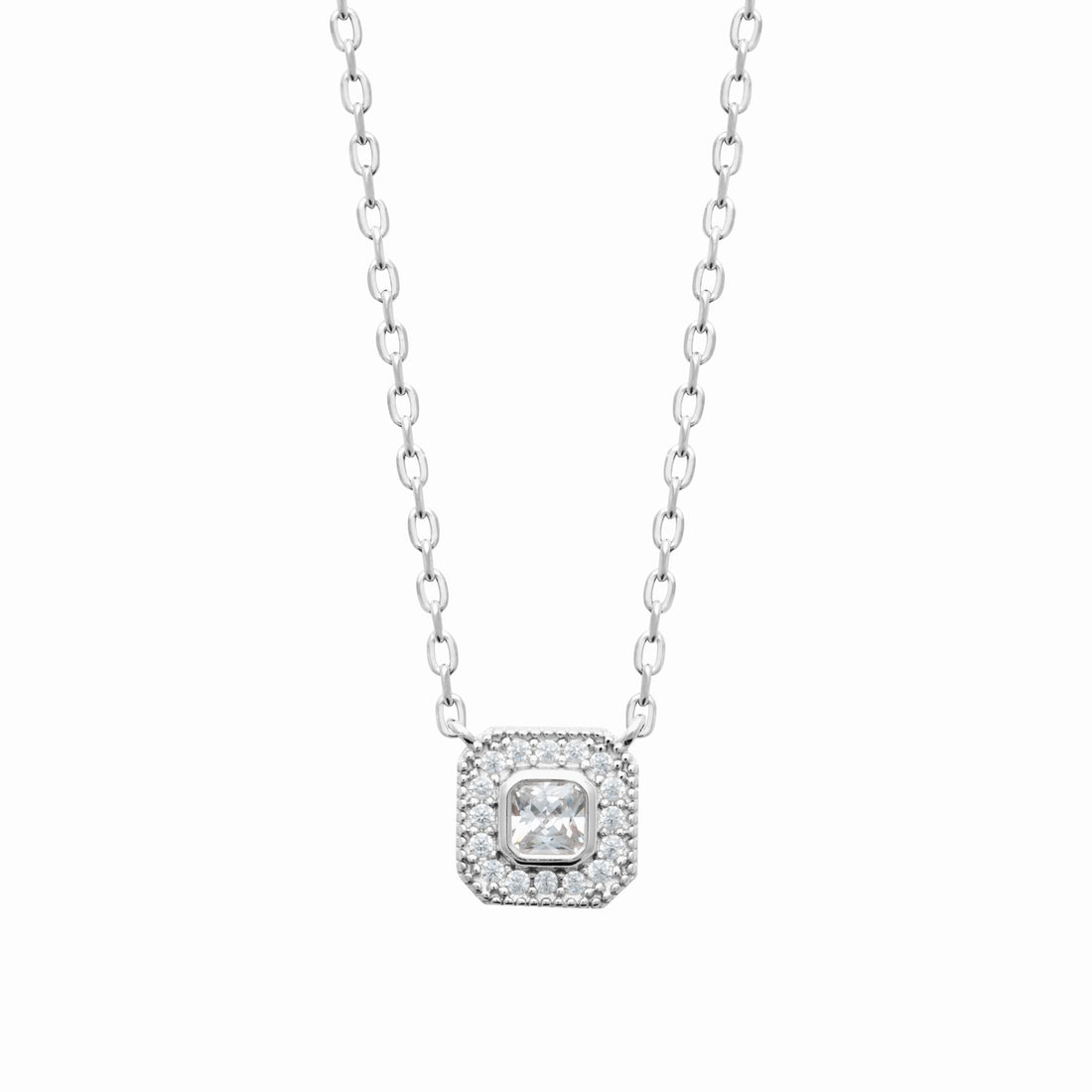 Collier argent solitaire chic 