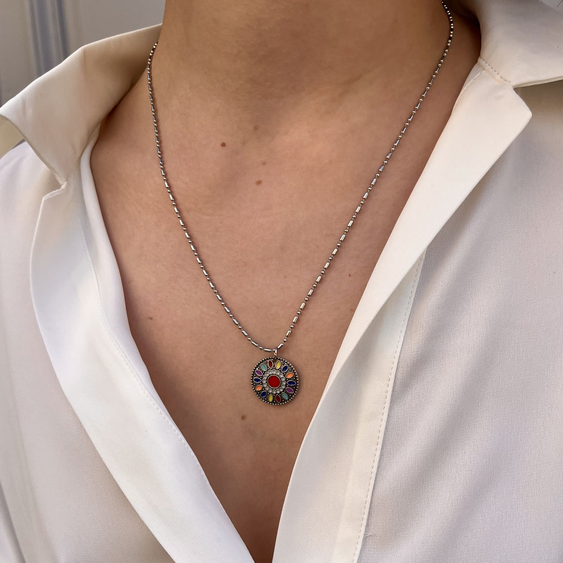 Collier canaille acier argenté 55 cm MULTI