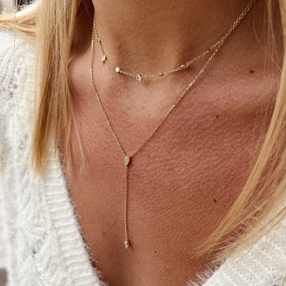 Collier cravate plaqué or 