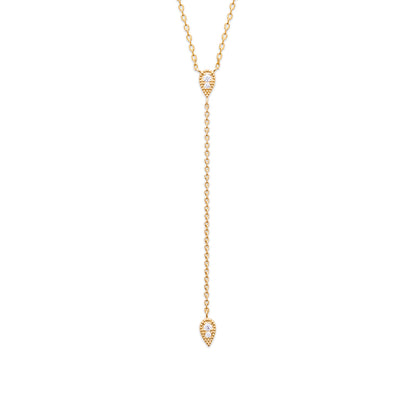 Collier cravate plaqué or 