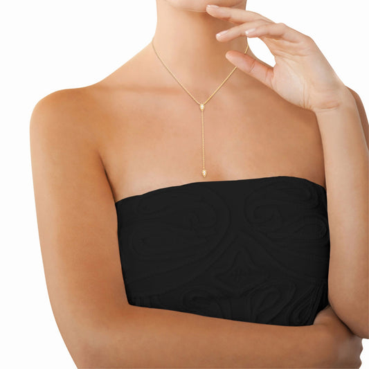 Collier cravate plaqué or & brillants 