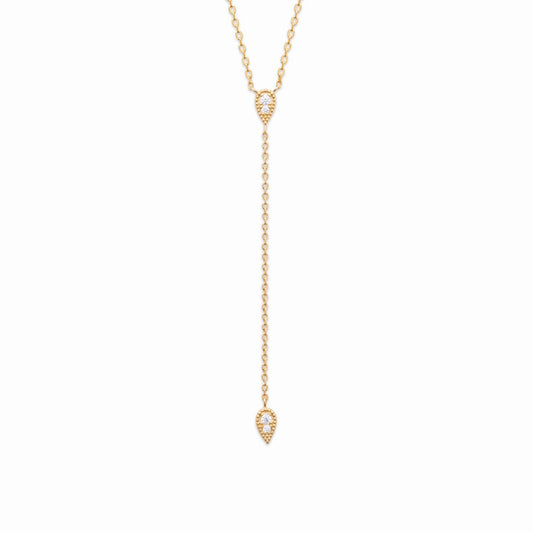 Collier cravate plaqué or & brillants 