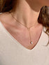 Collier cravate plaqué or & perle de culture 