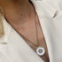 Collier émaillé Claudia - grand modèle doré BLANC
