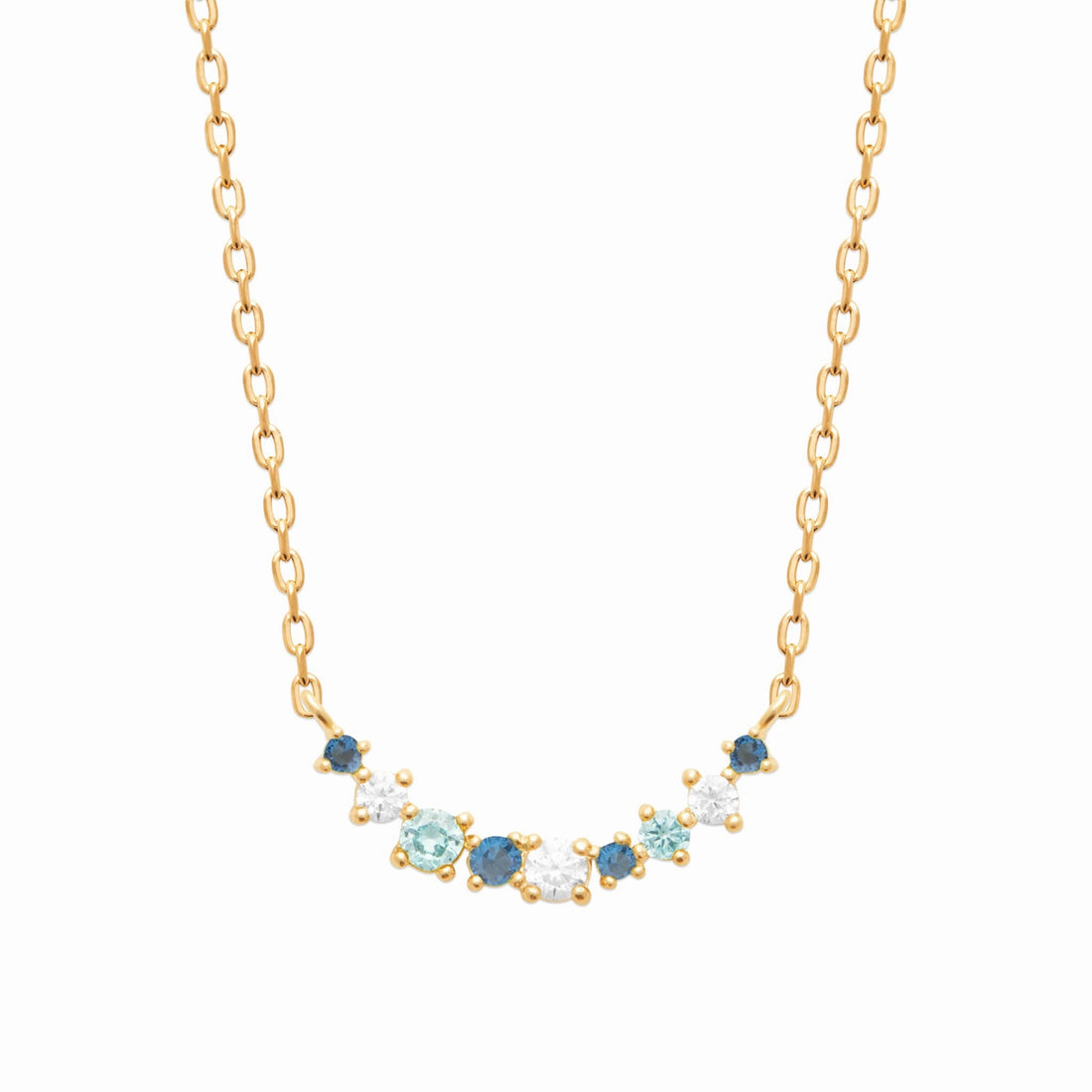 Collier en plaqué or – éclat &amp; nuances bleutées 